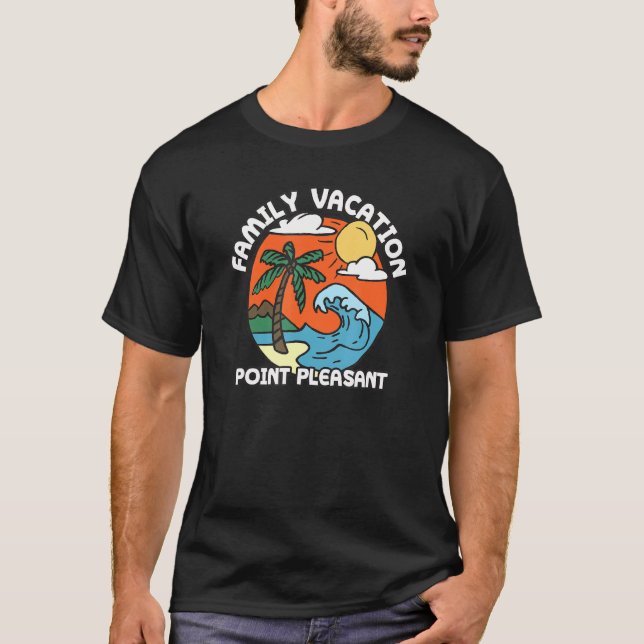 T-shirt Point de vacances en famille Plage plaisante New J (Devant)