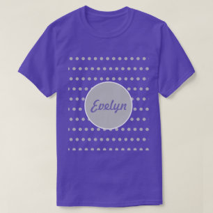 T-shirt Pointe Polka personnalisée (Lavande et gri