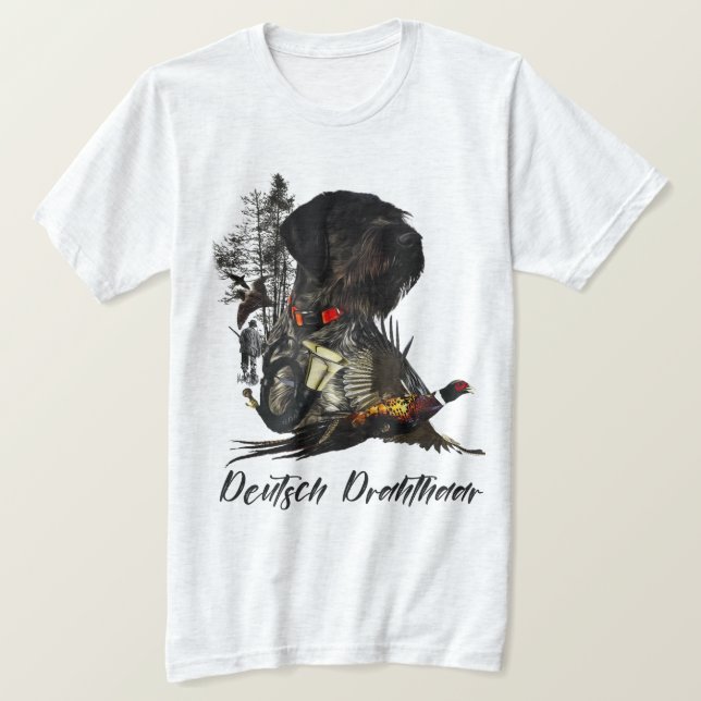 T-shirt pointeur À poils durs allemand (Design devant)
