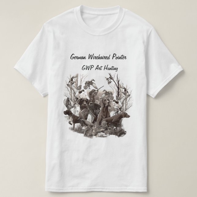 T-shirt pointeur À poils durs allemand (Design devant)