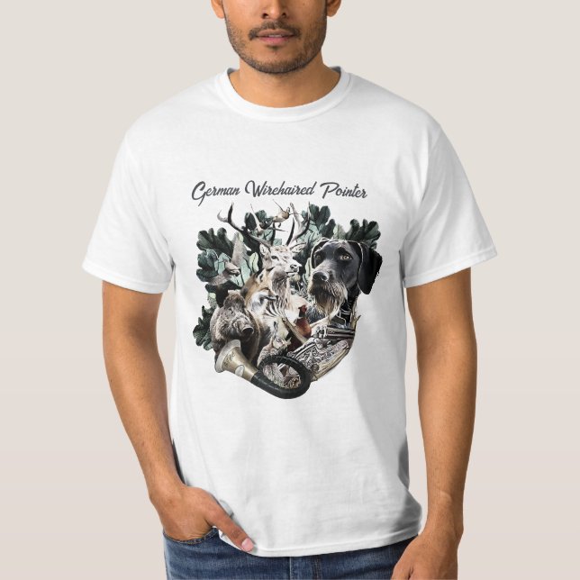 T-shirt Pointeur À poils durs allemand (Devant)