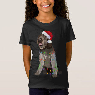 T-Shirt Pointeur à poils durs Griffon Feux de Noël Noël No