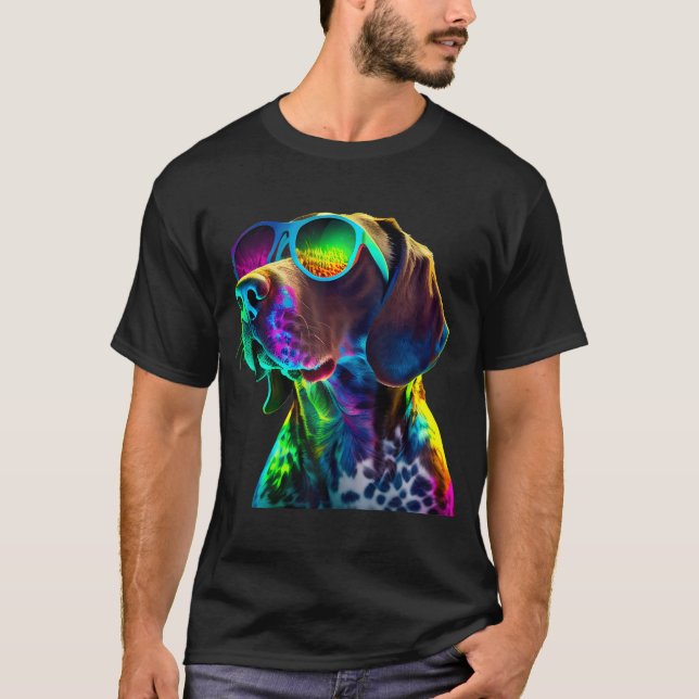 T-shirt Pointeur allemand Shorthair amusant Gsp Papa Maman (Devant)