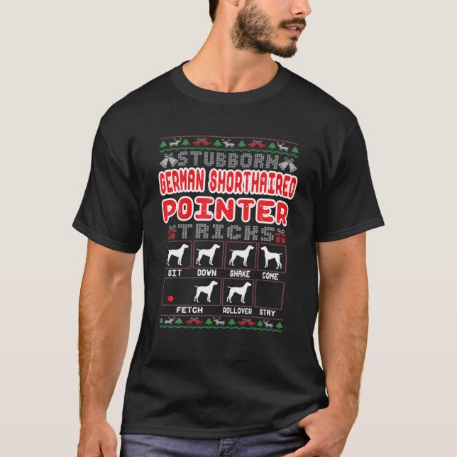 T-shirt Pointeur allemand têtu Tricks Chien Ugl (Devant)