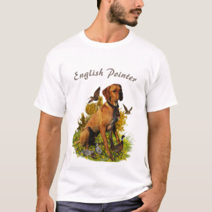 T-shirt Pointeur anglais, chasse aux oiseaux