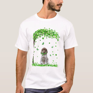 T-shirt Pointeur court allemand Shamrock vert irlandais Cl
