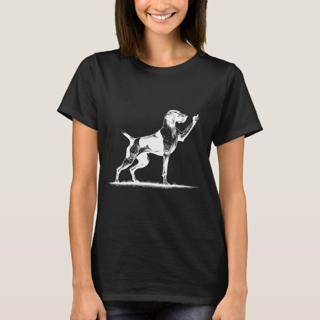 T-shirt Pointeur de roude Trou de chien allemand Pointeur  (Devant)