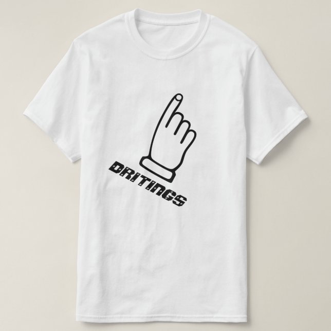 T-shirt Pointeur du doigt avec les gouttes de texte (Design devant)