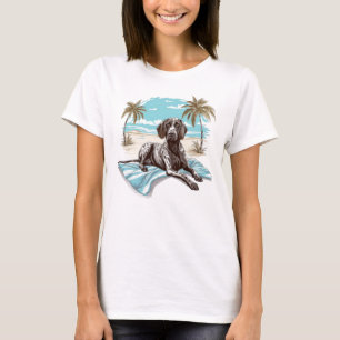 T-shirt Pointeur en short allemand sur la plage