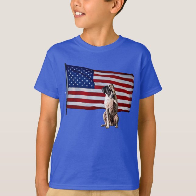 T-shirt Pointeur Patriotique Enfants T Chemise (Devant)