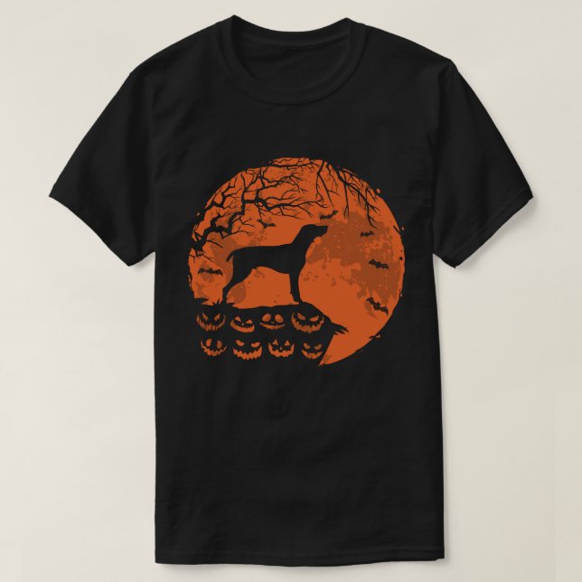 T-shirt Pointeur Raccourci Allemand Et Chien Halloween Lun (Design devant)