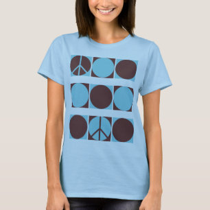 T-shirt Points de paix bleus et Brown