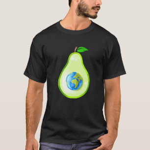 T-shirt Poire ou avocat avec le monde comme graine Devene