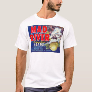 T-shirt Poires de Mad River - étiquette vintage de caisse