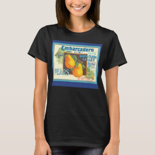 T-shirt Poires Vintage Père Noël Clara Fruit Étiquette Art