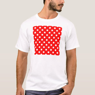 T-shirt Pois - blanc sur le rouge