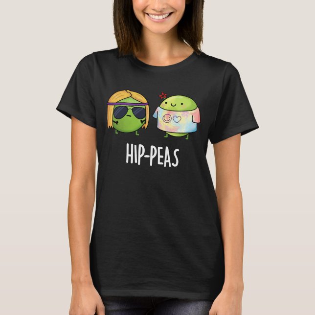 T-shirt Pois de hanche drôle Hippie Peas Pun Dark BG (Devant)