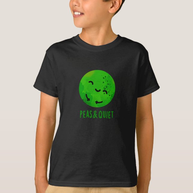T-shirt Pois Et Tranquille Pois De Veggie Pun Pois Sombre  (Devant)