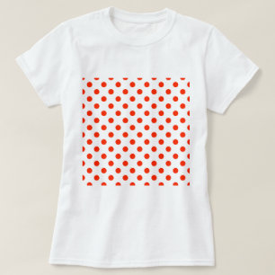 T-shirt Pois grand - rouge lumineux sur le blanc