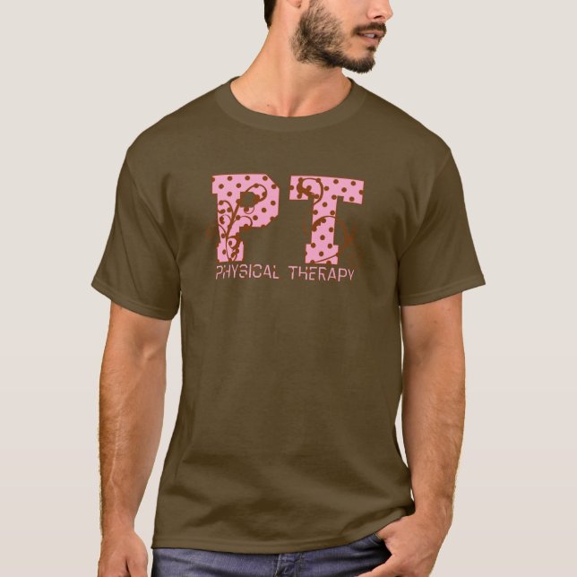 T-shirt pois rose et marron (Devant)