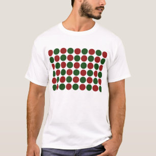 T-shirt Pois rouge et vert sur le blanc