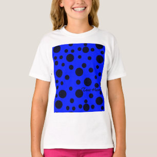 T-shirt Pois simple Noir moderne sur motif bleu