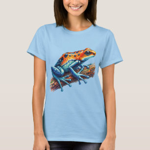 T-shirt Poison grenouille orange et bleu
