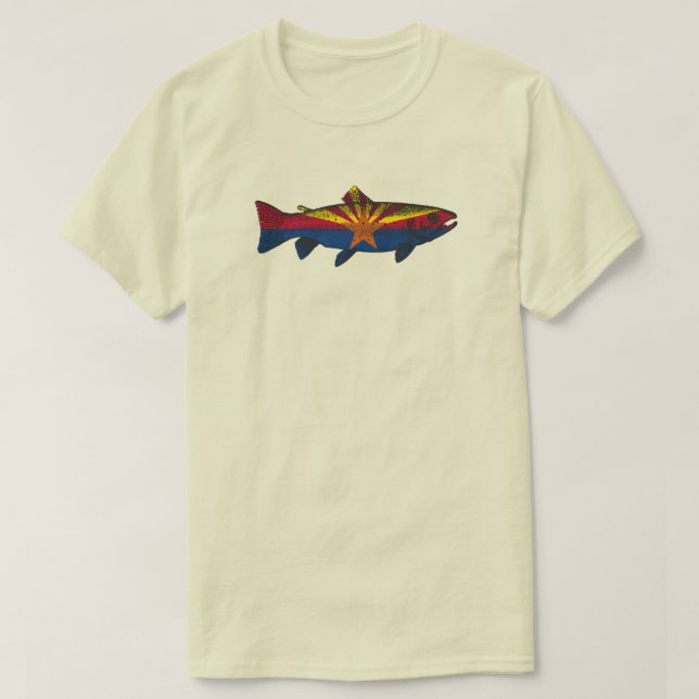 T-shirt Poisson Arizona Drapeau truite (Design devant)