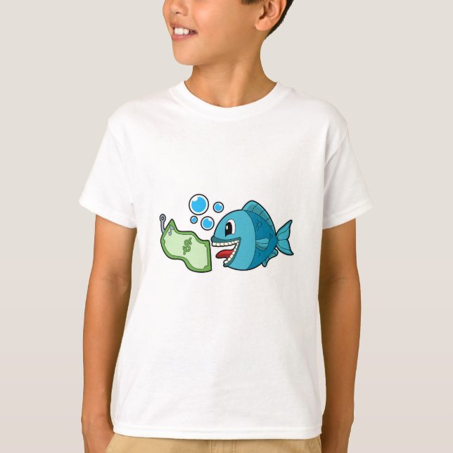 T-shirt Poisson avec billet de banque (Devant)