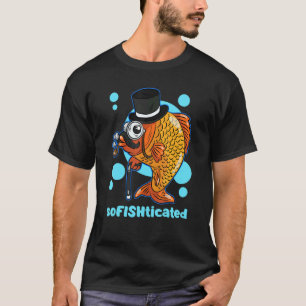 T-shirt Poisson Carpe Koi Monsieur Sophistiqué Chapeau Mel