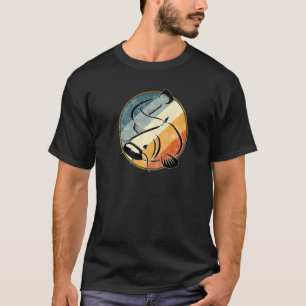 T-shirt Poisson-chat à canaux Art rétro Pêche à la catfish