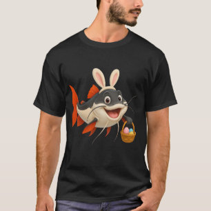 T-shirt Poisson-chat à queue rouge de Pâques