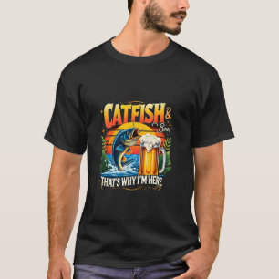 T-shirt Poisson-chat & Bière C'est Pourquoi Je Suis Ici Pê