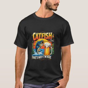 T-shirt Poisson-chat & Bière C'est Pourquoi Je Suis Ici Pê