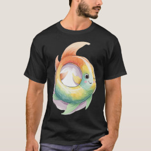 T-SHIRT POISSON CHAT DE PÊCHE GAGNANT SUCCÈS AQUARELLE