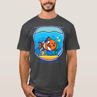 T-shirt Poisson Clown Nager Dans L'Aquarium Cartoon