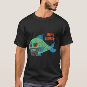 T-shirt Poisson Cool Joyeux Anniversaire — Drôle Poisson