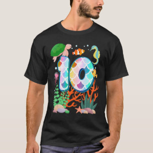 T-shirt Poisson d'anniversaire 10 ans Tétra Aquarium Sous-