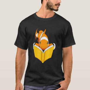 T-shirt Poisson d'aquarium Poisson clown Livre à lire