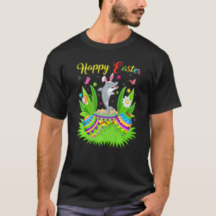 T-shirt Poisson dauphin Œuf de Pâques floral drôle dauphin