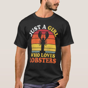 T-shirt Poisson De Homard Vintage Juste Une Fille Qui Aime