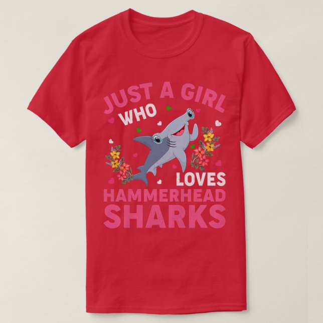 T-shirt Poisson De Requin Amoureux Juste Une Fille Qui Aim (Design devant)