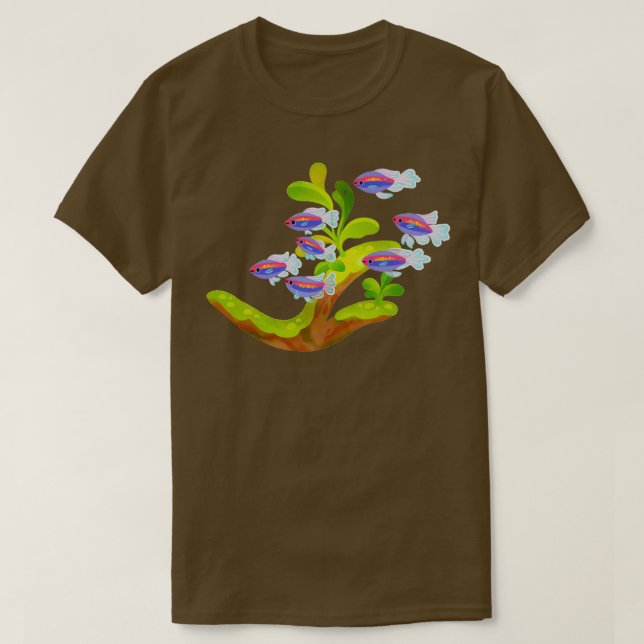 T-shirt Poisson d'eau douce et Tetra Congo plante (Design devant)