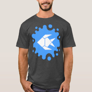 T-shirt Poisson d'Origami mignon sur un fond bleu