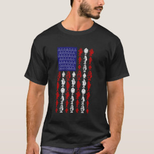 T-shirt Poisson Drapeau Américain Patriotique Amateur de P