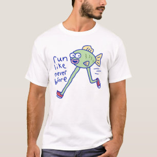 T-shirt Poisson drôle qui court avec des jambes