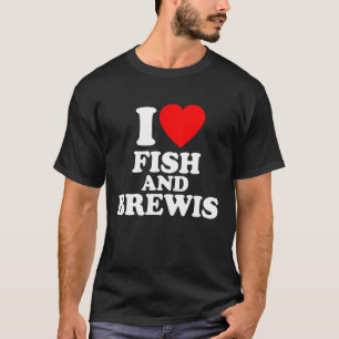 T-shirt Poisson Et Brewis Amour Coeur