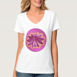 T-shirt Poisson-étoile rose Géométrique À Aura Jaune Géant
