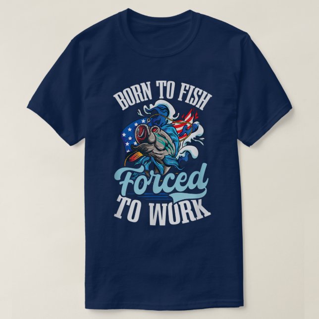 T-shirt Poisson Forced Work Design Usa Drapeau Pêche 506  (Design devant)