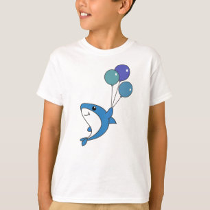 T-shirt Poisson Hai Mouches Avec Ballons Animaux Sucrés Re